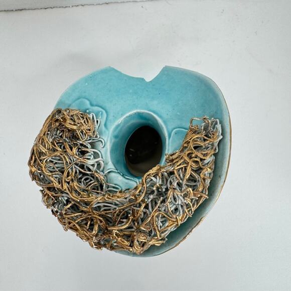 Vintage Lady Head Vase Turquoise Collectible - Picture 7 of 11